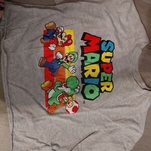Nintendo Super Mario Gray Crop Top
